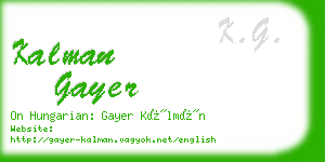 kalman gayer business card